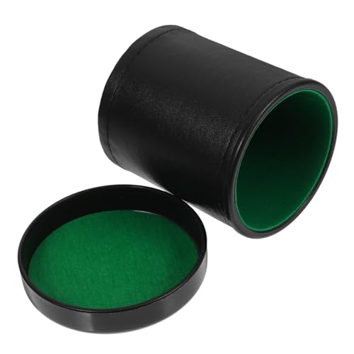 GARVALON 1 Satz Siebbecher Aus Geräuschlosem Leder Würfel Kompakte Becher Flexible Würfelhalter Vintage Würfelbecher Ruhiger Würfelbecher Würfel-gastgeschenk Bar Würfelspiel Green Plastik von GARVALON