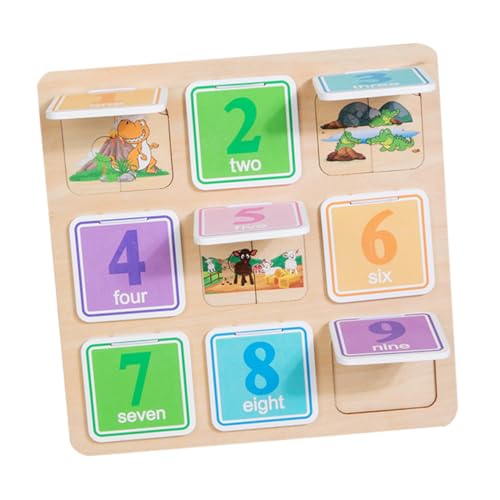 GARVALON 1 Satz Zahlen Puzzle Kinder Puzzle rätselbuch Kinder Spielzeug Babys holzsteckpuzzel beemysafe Lernspielzeug Steckpuzzle aus Holz Nagel-Puzzles aus Holz Holzpuzzles für Kleinkinder von GARVALON