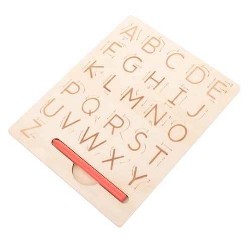 GARVALON 1 Satz zabawki stymulujące rozwój Educational Toys Montessori-Lernspielzeug Doppelseitiges Zeichenbrett für Buchstaben Kinderspielzeug Alphabet-Lernspielzeug Übungstafel Holz von GARVALON