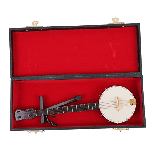 GARVALON 1 Set Banjo Modell Miniatur Puppenhaus Artikel Kinder Miniatur Banjo Ornament Simulationsinstrument Ornament Miniatur Dekoration Mini Musikornament Körper Holz von GARVALON