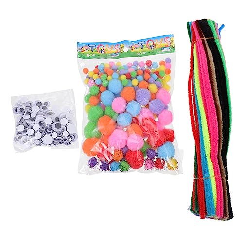 GARVALON 1 Set DIY Material Set Plüschstäbchen Spielzeug Bastelzubehör Buntes Handgefertigtes DIY Zubehör Wackelaugen Set Gedrehte Stöcke DIY Zubehör DIY Bastelmaterial Kinder DIY von GARVALON