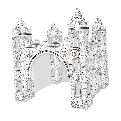 GARVALON 1 Set Graffiti Spielzeug 3D Schloss Zeichnung Malpapier 3D Puzzle 3D Papier Zum Ausmalen 3D Schloss Zum Ausmalen 3D Schloss Zum Ausmalen Spielzeug DIY Ausmalpuzzle von GARVALON