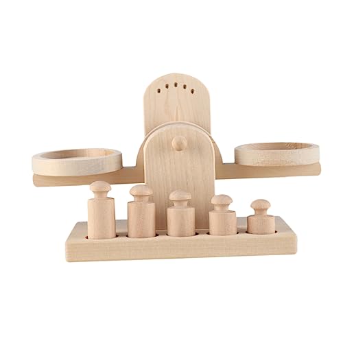 GARVALON 1 Set Holzwaage Pädagogische Waage Spielzeug Waage Spielzeug Für Den Unterricht Waage Spielzeug Holzwaage Spielzeug Kinder Lernspielzeug Lernspielzeug Kinderwaage von GARVALON