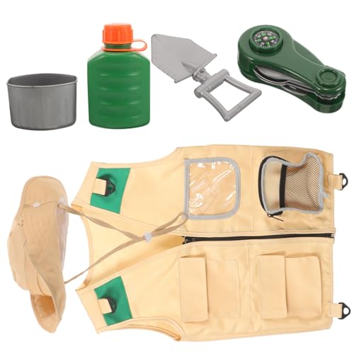 GARVALON 1 Set Kinder Abenteuerkleidung Kinderset Kinder Explorer Set Campingausrüstung Für Kinder Spielzeug Entdeckerweste Für Kinder Kinder Campingausrüstung Kleinkind Fernglas von GARVALON