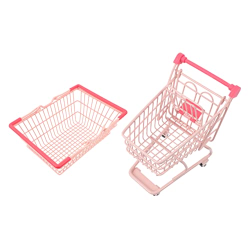 GARVALON 1 Set Einkaufswagen Einkaufskorb Lebensmittelkorb für Jungen und Mädchen Trolley Einkaufswagen zum Rollenspiel sicherer Einkaufswagengriff für Kleinkinder bunt 2 Stück von GARVALON