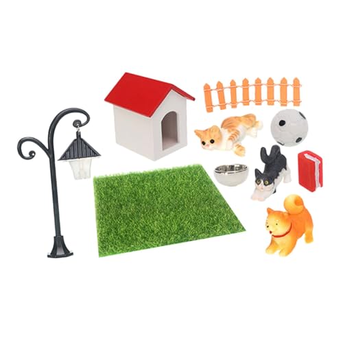 GARVALON 1 Set Mini Puppenhaus Zubehör Rasen Dekoration Spielzeug Rasen Ornamente Puppenhaus Requisiten Mini Landschafts Dekor DIY Mini Ornament Miniatur Garten Tier Set von GARVALON