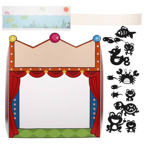 GARVALON 1 Set Schattenpuppen-aktivitätsset Mit Schattenpuppen-Bildschirm Und Handpuppenbewegung Für Kinder, Puppenspielbühne, Klassenzimmer-puppenbühne von GARVALON