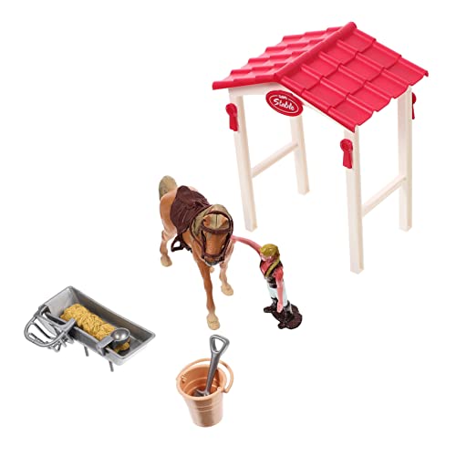 GARVALON 1 Set Simulation Pferdehaus Modell Pferdestall Spielset Kinderspielzeug Modell Sandtisch Spielzeug Kinder Pferdemodell Spielzeug Gefälschte Stalldekoration Spielzeugpferde Mini von GARVALON