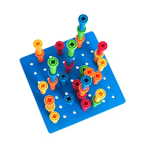 GARVALON 1 Set Stecktafel-Spielzeug Zum Sortieren Und Zählen Von Farben Für Kinder – Entwicklung Der Feinmotorik Und Frühe Bildung Mit Pilz-steckpuzzle von GARVALON