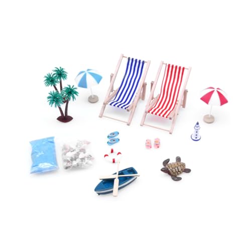 GARVALON 1 Set Strandkorb Set Deko Puppenhaus Strandkörbe Kinder Spielzeug Mini Strand Stil Strand Stil Mini Ornament Miniatur Ornament Kunststoff von GARVALON