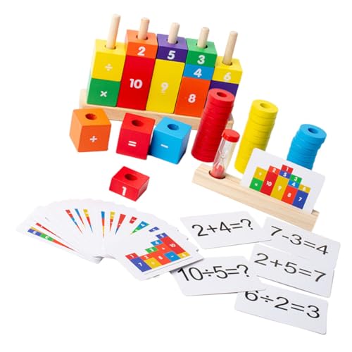 GARVALON 1 Set Vorschulkinder Bausteine ​​Kinderspielzeug Spielzeug Spielzeug Holz Zählspielzeug Mathematik Kognitives Spielzeug Pädagogisches Mathematikspielzeug Bunter Sand von GARVALON