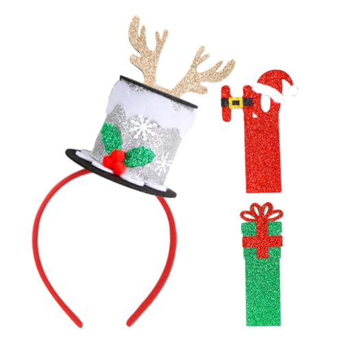 GARVALON 1 Set Weihnachts-zylinder-stirnband, Mini-zylinder, Süßer Und Vielseitiger Weihnachts-haarschmuck Für Feiertage, Partys Und Neujahrsfeiern. von GARVALON