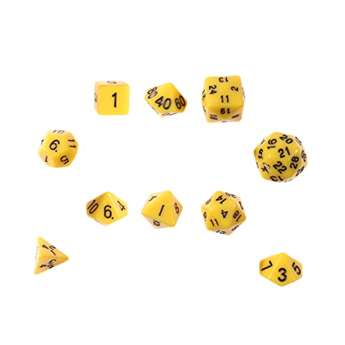 GARVALON 1 Stück Brettspiele facettenreiche Würfel настольные игры Board Games Virtu brettspiel Brettspielwürfel polyedrische Würfel Polyederwürfel aus Acryl Digitale Würfel Yellow von GARVALON