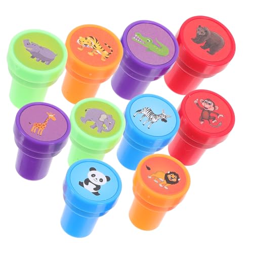 GARVALON 10 Stück Tiersiegel Stempel Für Schreibwaren Kinderstempel Zootier Stempel Cartoon Stempel Stempel Für Kleinkinder Stempel Belohnungen Dschungeltiere Stempel Spielzeug von GARVALON