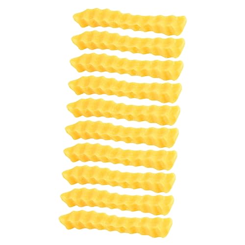 GARVALON 10St gefälschte Pommes Frites Lebensmittel für Küchenspiele künstliche Chips realistisches Huhn mockin ziernieten Simulation Pommes Frites Rollenspiel für Kleinkinder PVC Yellow von GARVALON