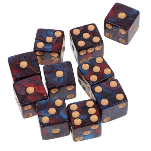 GARVALON 10st Große Lochpunktwürfel Tischspiele Würfel Spiel Würfel Einzigartige 6-seitige Würfel Sechsseitige Würfel Zweifarbige Würfel Bar Beim Würfeln Würfel Spielzeug Acryl Blue von GARVALON