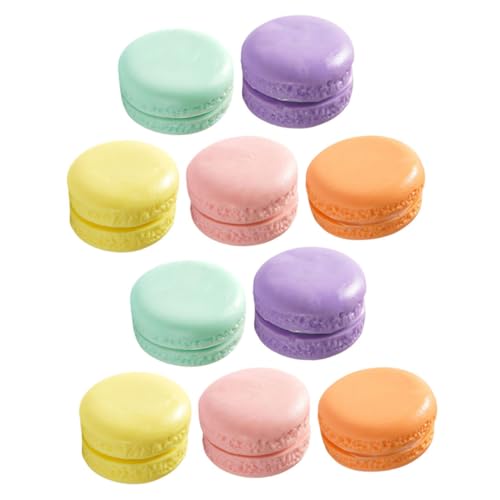 GARVALON 10st Künstliche Macarons Käsekuchen Balsam Gefälschte Kekse Simulationskuchen Bausatz Gefälschtes Macaron-Spielzeug Cookies-Modell Macaron-Modell Bunte Macarons Makronen Cremes PVC von GARVALON