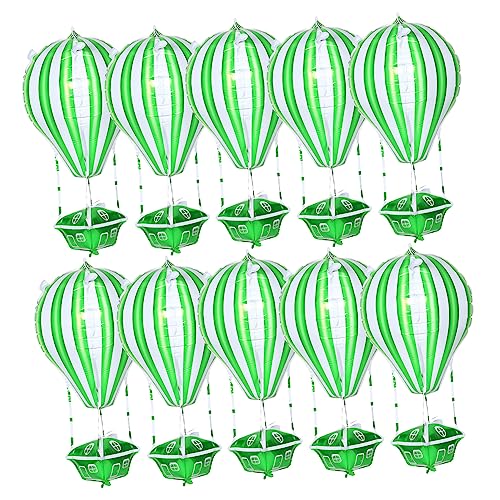 GARVALON 10st Luftballons Für Geburtstagsfeiern -dusche-ballon Heißluftballon Aus Aluminium Spielzeug Für Kinder Geburtstag Ballon Dekor Kinderparty Ballon Green Aluminiumfolie von GARVALON