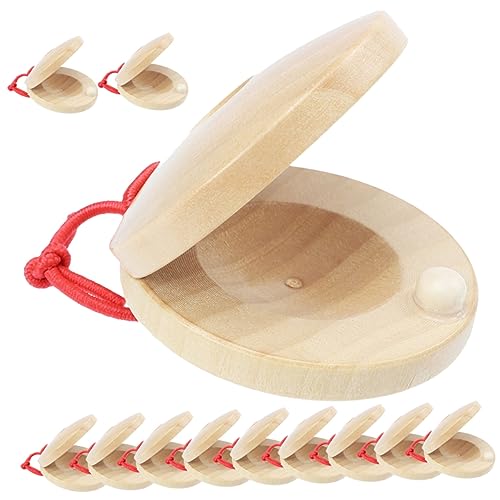 GARVALON 12 Stck Teiliges Holz Kastagnetten für Langlebige Finger Kastagnetten aus Robustem Naturholz Handliches Musikinstrument zur Musikalischen Früherziehung und Rhythmischem Spiel GARVALON 12 Stck Teiliges Holz Kastagnetten für Langlebige Finger Kastagnetten aus Robustem Naturholz Handliches Musikinstrument zur Musikalischen Früherziehung und Rhythmischem Spiel von GARVALON