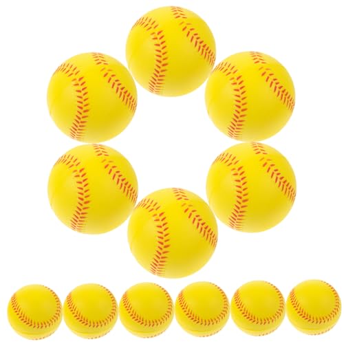 GARVALON 12st Schwamm-Baseball Kinder Trainieren Baseball Ball Spielen Üben Sie Das Training Von Baseball Baseball-Spielzeug Zusammendrücken Softball-trainingsbälle Softball Üben Pu Yellow von GARVALON