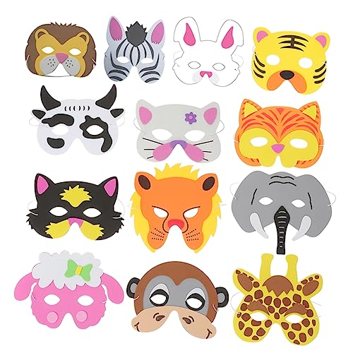 GARVALON Tiermasken für Cosplay 13-teiliges Halloween-tiermasken-set Lustige Partymasken Maskenballmasken Tiermasken-set für Erwachsene Jungen und Mädchen von GARVALON