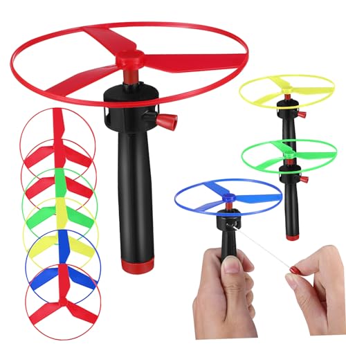 GARVALON Fliegende Untertasse mit Zugschnur für Kinder Interaktives Propeller Spielzeug Outdoor Spielzeug für Spielplätze und Parks Robustes Kunststoffmaterial GARVALON Fliegende Untertasse mit Zugschnur für Kinder Interaktives Propeller Spielzeug Outdoor Spielzeug für Spielplätze und Parks Robustes Kunststoffmaterial von GARVALON