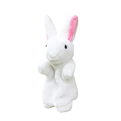 GARVALON 1Stk Handpuppen für Kinder Plüsch Marionette Hase Kaninchen Puppen Kleinkinder Tiere interaktives Spielzeug kindergeburtstags mitgebsel Tierische Handpuppe Lustige Handpuppe Weiß von GARVALON