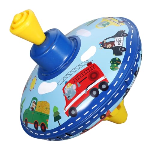 GARVALON 1Stk Kreisel aus Blech Spielzeug übertrifft das UFO-Spitzen rc Kinder entwicklung kindliche entwicklung Babygeschenk Lernspielzeug Kinderspielzeug Eisenblech Blue von GARVALON