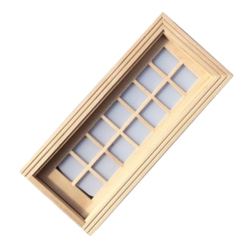 GARVALON 1Stk Türen und Fenster 14 Gitter Miniaturtür Puppenhaustür Puppenhausmöbel Kind gibt Spielzeug vor puppenstubenzubehör Miniature Furniture holztür Miniatur tür Khaki von GARVALON