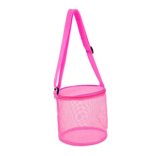 GARVALON 1stk Shell-Tasche Übergroße Strandtasche Aufbewahrungstasche Aus Mesh-Schale Strandspielzeug Für Ältere Kinder Draußen Kinderspielzeug Mesh-muscheltasche Kindertasche PVC Rosa von GARVALON