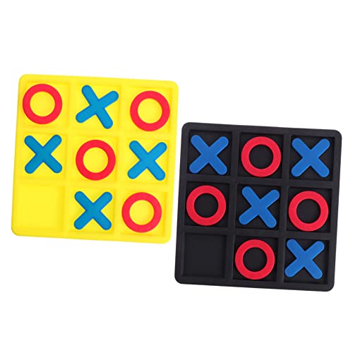 GARVALON 2 Kisten Xo Schach Spiel Für Kinder Tisch Brettspiel Zehenspielzeug Puzzle Spaß Magnetischer Zeh Spieltisch Klassisches Brettspiel Familienspiele Tick Umweltfreundlicher Kunstharz von GARVALON