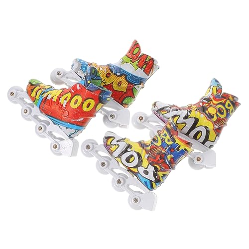 GARVALON 2 Paare Mini Finger Rollschuhe Leichte Tragbare Finger Skate Schuhe Lustige Tischdekoration und Stressabbau für Erwachsene GARVALON 2 Paare Mini Finger Rollschuhe Leichte Tragbare Finger Skate Schuhe Lustige Tischdekoration und Stressabbau für Erwachsene von GARVALON