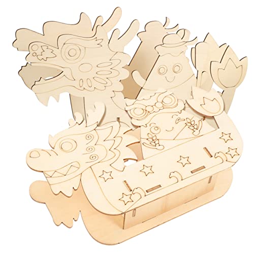 GARVALON 2 Sätze 3D-Schiffspuzzle Schiffspuzzle für Kleinkinder Schiffbaumodell unbemaltes Bootspuzzle 3D-Puzzle-Schiff Kinder bastelset basteln für Kinder Kinderpuzzle Spielzeug malen Holz von GARVALON