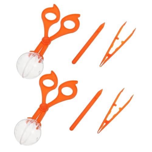 GARVALON 2 Sätze Dreiteiliges Insekten Fang Set Werkzeuge Zum Fangen Von Insekten Fehlersucher Outdoor-Spielzeug Für Mädchen Kinderzange Outdoor-spielsets Für Kleinkinder Plastik Orange von GARVALON