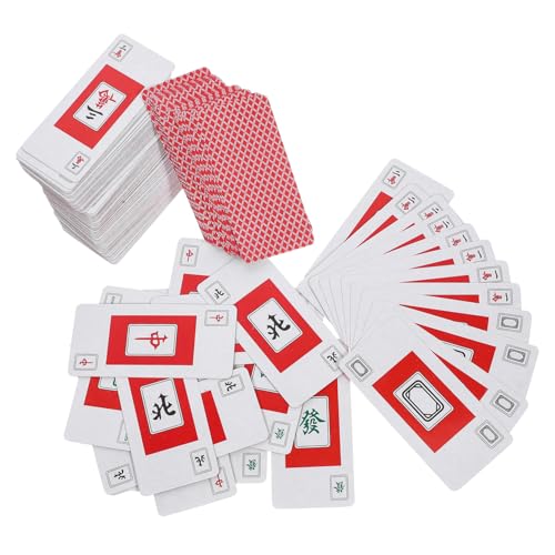 GARVALON 2 Sets Mahjong Poker Mahjong Karten Set Mahjong Karte Für Zuhause Mahjong Karten Spielparty Mahjong Karte PVC Mahjong Karte Mahjong Karte PVC Mahjong Karte Spielzeug von GARVALON