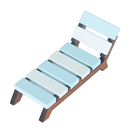 GARVALON 2er Set Miniatur Strandstuhl Deko Simulierte Liegestühle Für Puppenhaus Mini Lounge Chair Strandmöbel Für Kreative Miniaturlandschaften Und von GARVALON