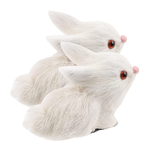 GARVALON 2 Stück Realistische Simulation Kaninchen Deko aus Weichem Plüsch Leicht Langlebig Naturgetreue Hasenfiguren für Kreative Wohnraumgestaltung und Geschenkidee GARVALON 2 Stück Realistische Simulation Kaninchen Deko aus Weichem Plüsch Leicht Langlebig Naturgetreue Hasenfiguren für Kreative Wohnraumgestaltung und Geschenkidee von GARVALON