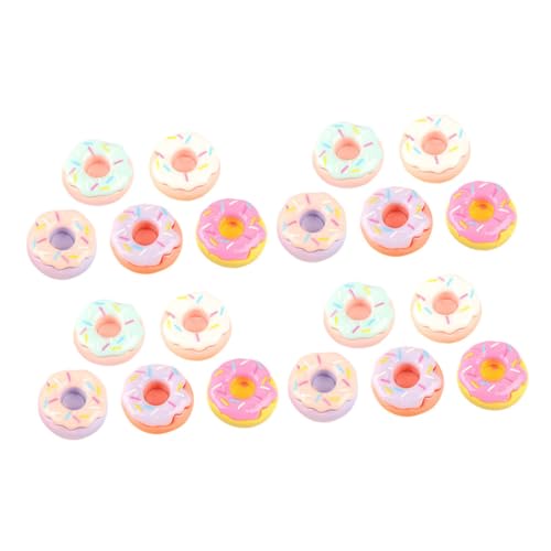 GARVALON 20 Stück Mini Donuts Spielzeug Für Kinder Puppenhaus Lebensmittel Gefälschte Donut Miniaturen Winzige Donut Dekore Donut Modell Dekor Miniatur Donut Kleine Donut Ornament von GARVALON