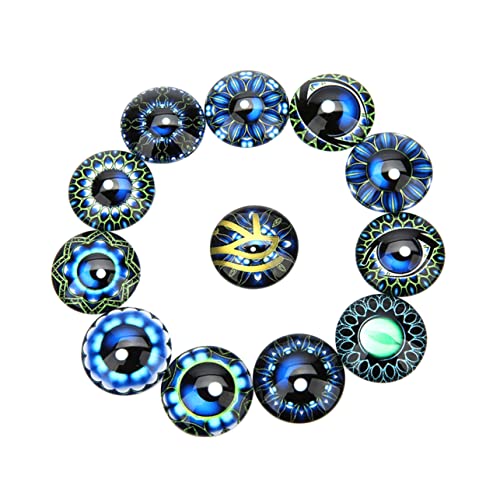 GARVALON 20 Stück Runde Glas Cabochon Schmuckflicken Edelsteine Glasaufkleber DIY Schmuckmaterial von GARVALON