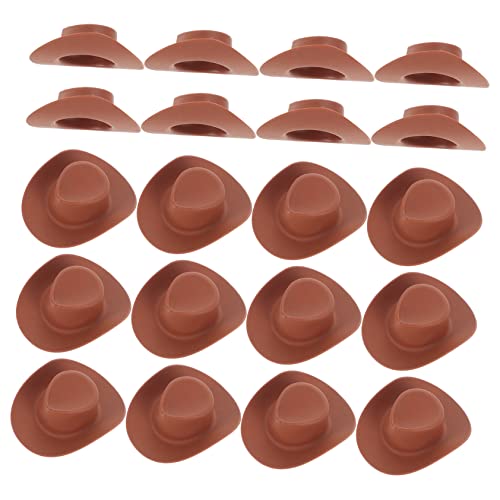 GARVALON 20St Mini-Cowboyhut Haustier-Landhüte Puppe Mini-Cowgirl-Hüte Cowgirl-Hut weißer Cowgirlhut Spielzeug für Kinder kinderspielzeug Miniatur-Hut-Spielzeug Miniaturhüte Plastik Brown von GARVALON