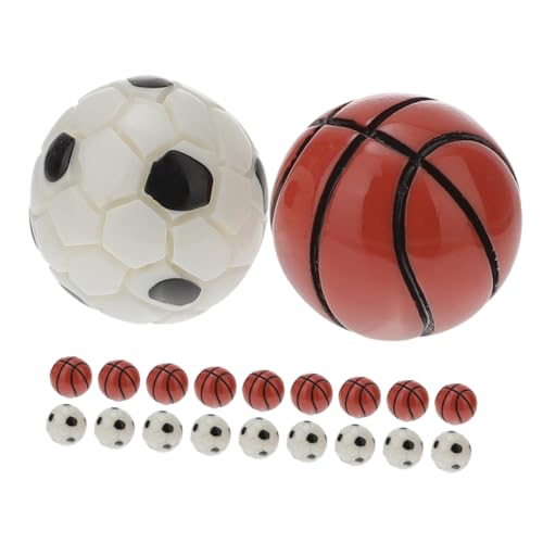 GARVALON 20st Fußball-Basketball-Modell Spielzeug Mini-fußball Puppenhaus-fußbälle Winzige Basketball-Requisiten Mini-sportball-Requisiten Schöner Sportball Mini-sportball-statuen Harz von GARVALON