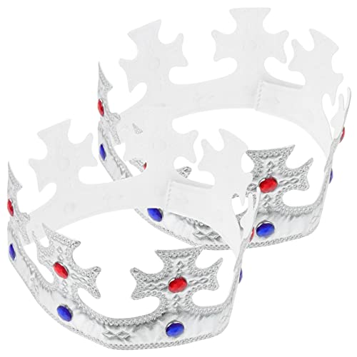 GARVALON 2St Krone kinderkleider kinderkostüme Festliches Outfit birthday crown Geburtstagshut Requisiten Geburtstag Kinderhüte Kindergeburtstag Partyhut Partyhüte für Kinder Abs Silver von GARVALON