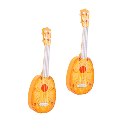 GARVALON 2St Obst Gitarre Kleinkind-Ukulele Kinder Gitarrenspielzeug Mini-Gitarre musikinstrumente Musical Instruments kinderspielzeug Kindergitarren Mini-Frucht-Design-Gitarre Abs Yellow von GARVALON