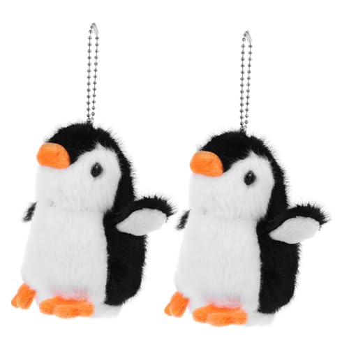 GARVALON 2St Pinguin-Puppe-Anhänger Plüsch Schlüsselanhänger süß süßer Schlüsselanhänger pinguin schlüsselanhänger pinguin stofftier Tasche hängende Dekoration auto schlüsselanhänger Black von GARVALON