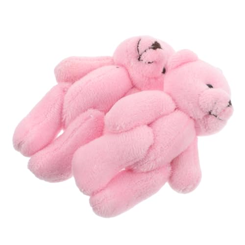 GARVALON 2St Puppenhauspuppe Mini Mini plüschtiere Kleiner ausgestopfter Bär Miniatur-Plüschbärenspielzeug Plüschbärenpuppe Bär Plüsch kurzer Plüsch Rosa von GARVALON