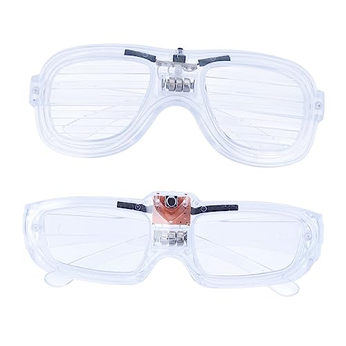 GARVALON 2St leuchtende Gläser Sonnenbrillen Kostüme blinkende Gläser für Bar Unisex-LED-Brille leuchtbrillen leuchtgläser schnapsgläser Parteigeführte Brillen Party-Bar-Brille Plastik Weiß von GARVALON