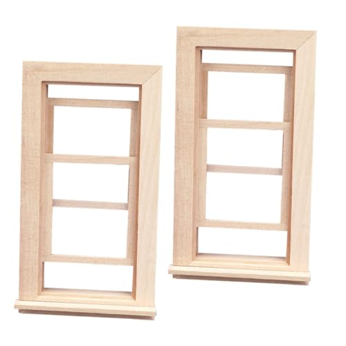 GARVALON 2pcs Dollhouse Windows 1: 12 Miniaturfenster Rahmen Mini -fensterrahmenmodell Für Mini Houses Möbeldekoration von GARVALON