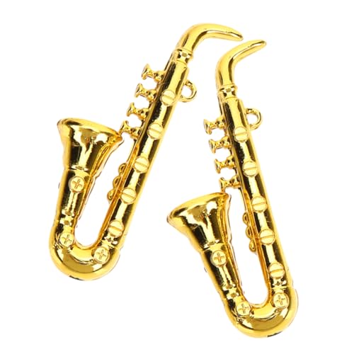 GARVALON 2st Mini-Saxophon Mini-Musikinstrument Miniatur-saxophonmodell Puppenhauszubehör Für Miniaturinstrumente Desktop-miniaturinstrument Mini-hausversorgung Plastik Golden von GARVALON