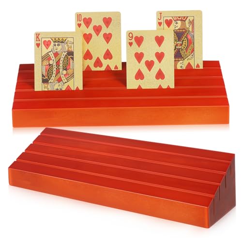 GARVALON 2st Spielkartensockel Aus Holz Kartendeckhalter Spielkarten Stehen Kartenfach Spielkartenhalter Spielkarten-Organizer Spielkartenständer Ablagegestelle Für Spielkarten Kiefernholz von GARVALON