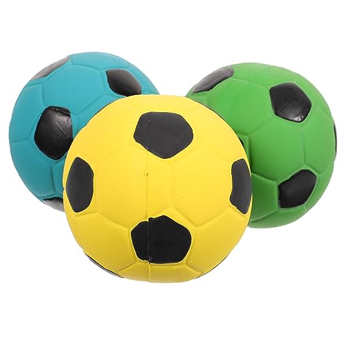 GARVALON 3 Stück Interaktives Sound Fußballspielzeug Lustige Hüpfbälle Für Kinder Fußball Form Schaumstoff Inkl Gelb Blau Grün Für Indoor & Outdoor Spielspaß von GARVALON